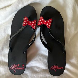 Brand new Minnie Mouse wedge flip flops